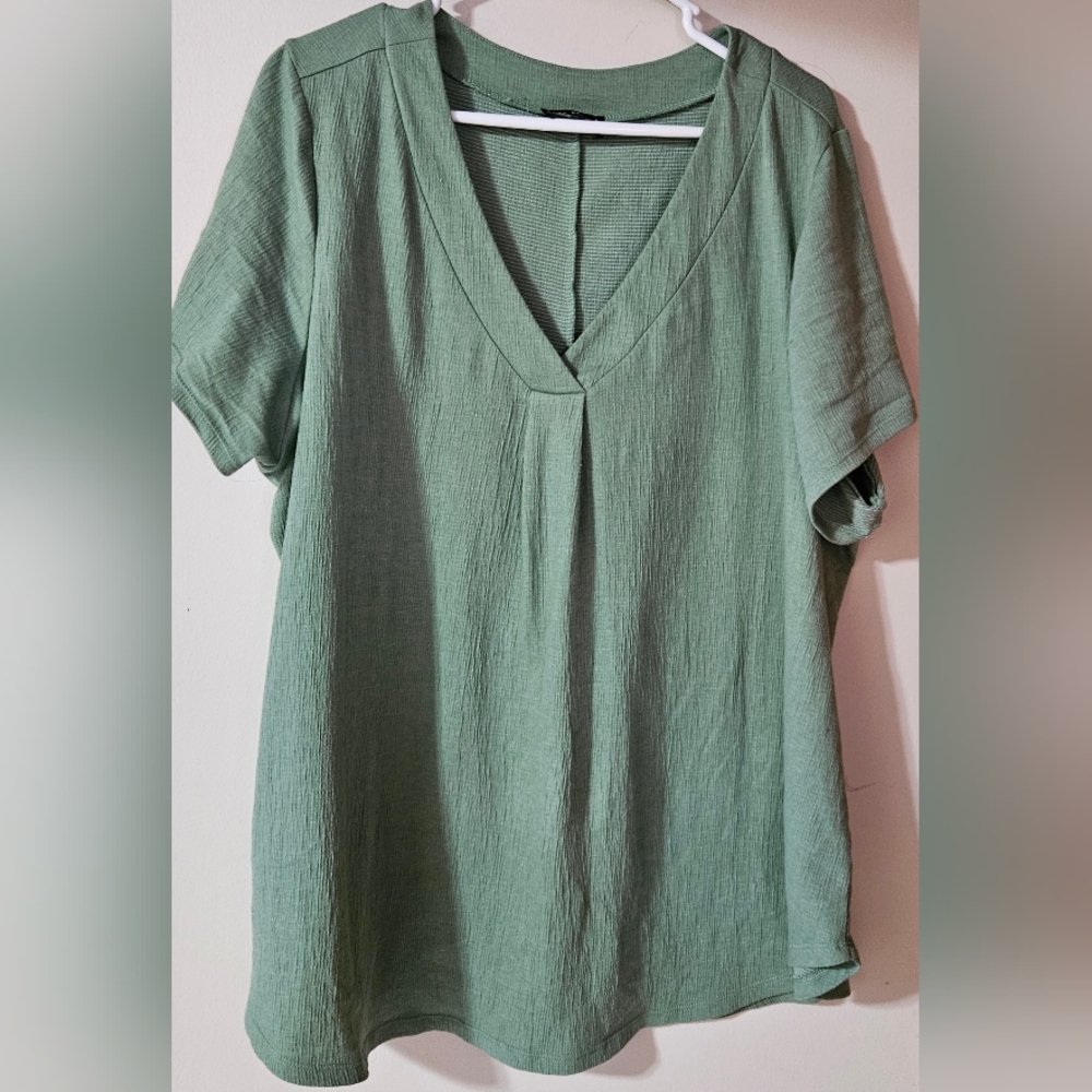 18. -20  Lane Bryant Green V-Neck Women's Top